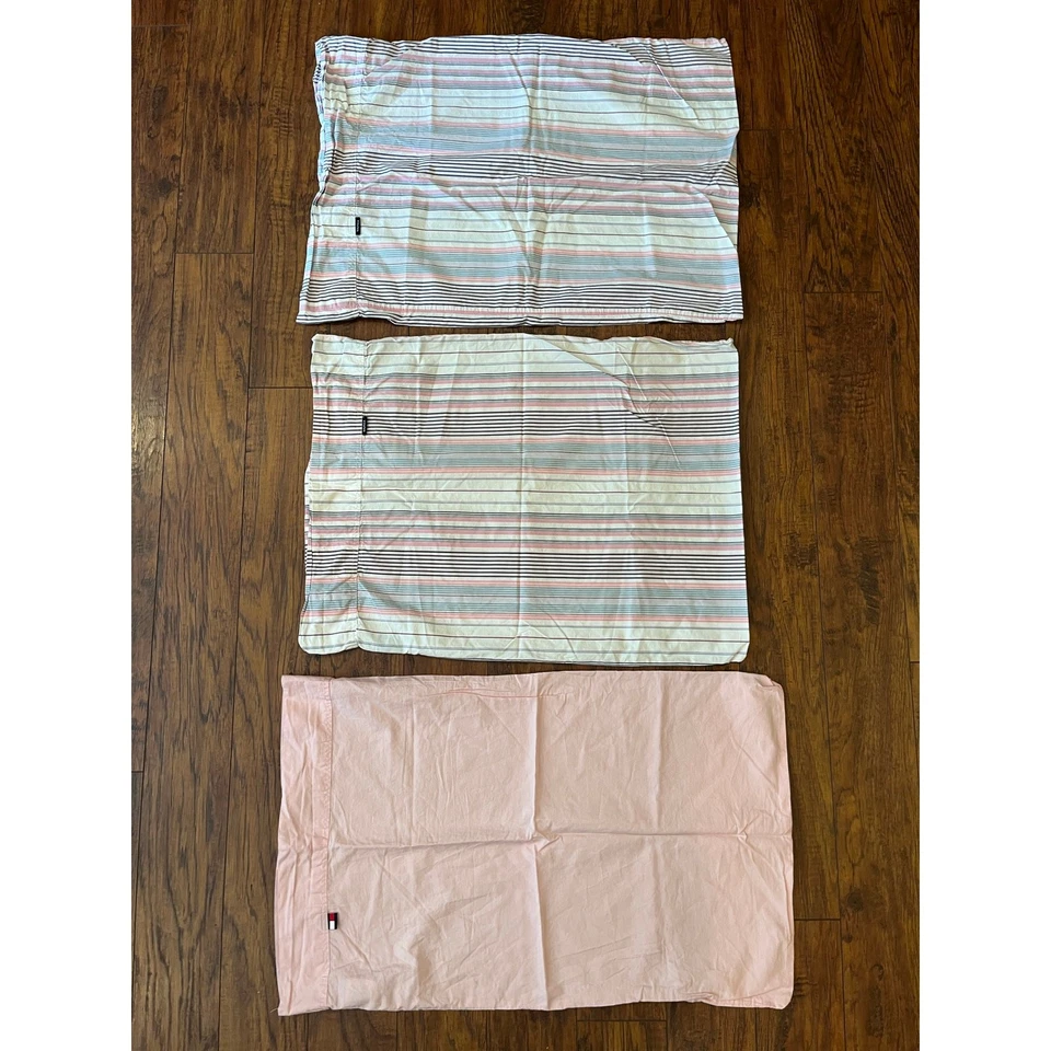 Juego de ropa de cama doble NAUTICA STRIPE rosa azul marino 66x84 almohada fundas almohadas Foto 4 de 4