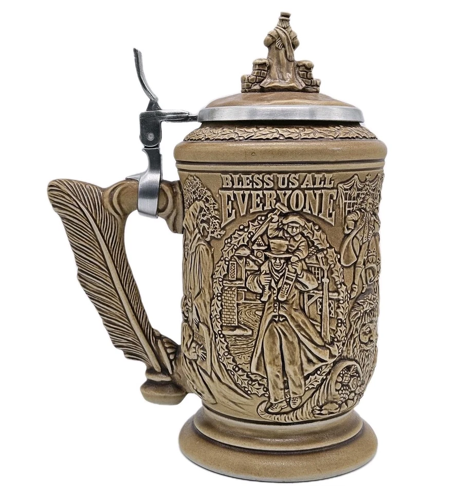 Vintage Beer Stein "A Christmas Carol" Stein 1996 Holiday Xmas Scrooge Foto 3 de 4