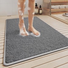 Non Slip Shower Mat Bathtub Mat 16x24 Inch, Quick Dry Bath Mat with Drain, So...