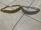Vintage Metallic Braided Belt Pair Gold & Silver Tones Chunky Woven Y2K Size S/M — photo 1