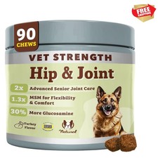 Vet Strength Hip  Joint Chews 90ct - Ultimate Mobility Support for Senior Dogs