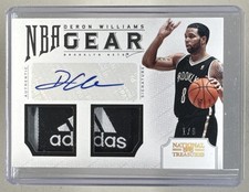 Deron Williams 2012 National Treasures #23 NBA Gear Laundry Tag Patch Auto 1/6