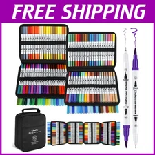 Non-Bleeding Brush & Fineliner Markers - 160 Vibrant Colors