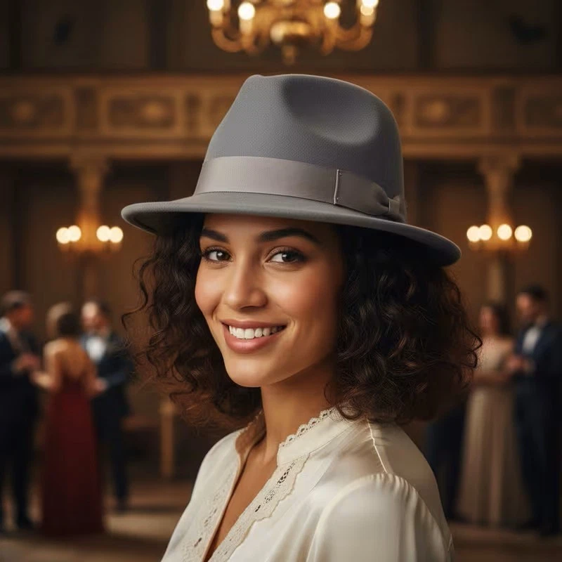 Sombrero Fedora Gris Ala Ancha Clásico De Colección Gángster Iglesia Elegante Trilby Unisex