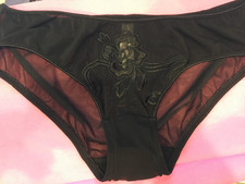 NEW Oscar De Le Renta Vintage Mesh BLACK Panties Underwear MEDIUM RARE HTF