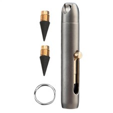 Titanium Alloy Inkless Eternal Pencil Keychain Pocket Pen Writing Tool