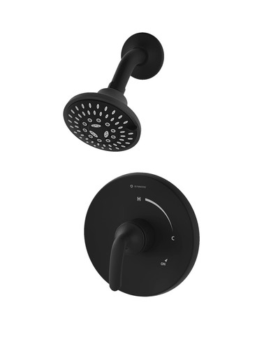 Elm Single Handle Wall Mount Shower Trim Kit in Matte Black (Valve Not Included)