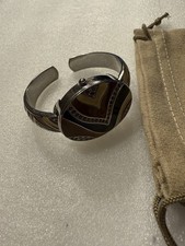 POV Brown Black And Silver Tone Women s Cuff Watch NEW BATTERY
