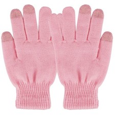 Unisex Winter Touchscreen Knit Gloves - Pink - One size