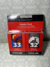 Lexmark Combo Pack Black 32 and Color 33 Ink Cartridges SEALED NEW