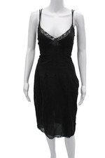 D&G Dolce & Gabbana Women Slip Dress V-Neck Knee Length Polyester Blend Size 46