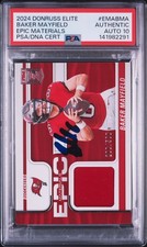 Baker Mayfield Signed 2024 Donruss Elite Epic Materials PSA Auto 10 #EMABMA