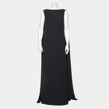 Valentino Black Silk Crepe Sleeveless Maxi Dress M