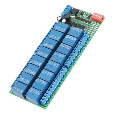 DC 12V 16 Channel MODBUS RTU RS485 Relay Module Board PLC Controller Serial Port
