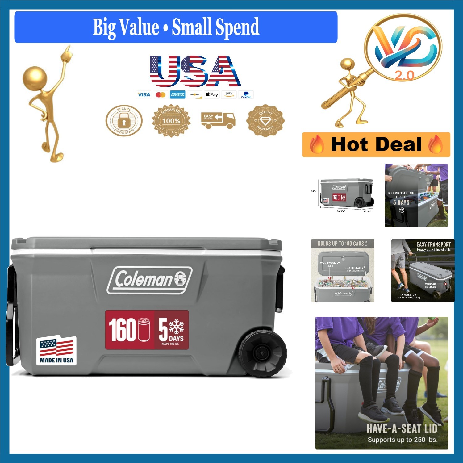 Portable Leak-resistant Ice Chest Grey