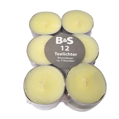 12 Jumbo Teelichter| H 2,2 x Ø 5,4 cm | weiß | 7 Stunden