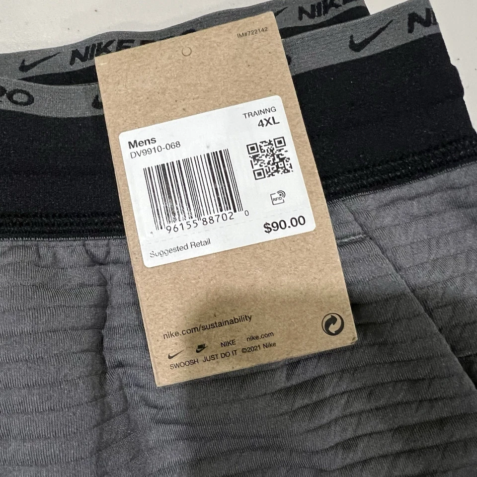 Pantalones de chándal Nike 4XL para hombre de vellón gris/negro Train Pro Dri-Fit - DV9910 068 nuevos Foto 2 de 4