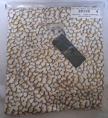 Hobbs Viola gelb/weiß geblümt Jersey Top Größe S Stretch neu mit Etikett UVP 45£