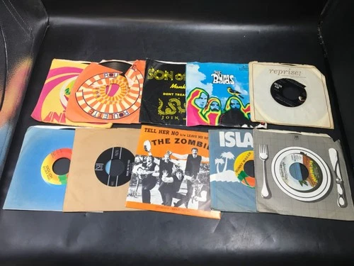 ROCK Lot of (10) 45RPM Vinyl Records The Zombies Hot Rods Beatles Son of Pete