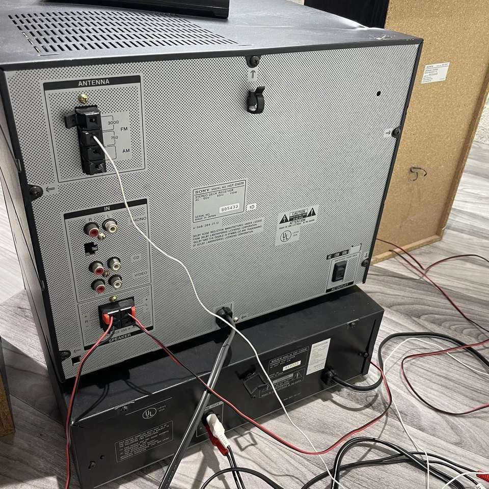 SONY LBT-D107R sistema estéreo compacto cassete duplo 5 discos CD player LEIA - Imagem 4 de 4