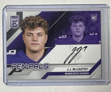 2024 Panini Donruss Elite JJ McCarthy Pen Pals Black Auto RC #PAL-JMC Vikings
