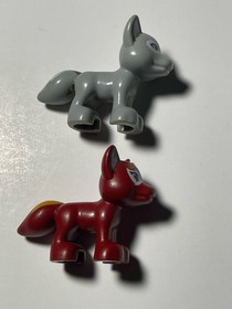 Lego Elves Red Fox Flamy w/ Flames 41074 41176 And Gray Fox Lot Minifigure