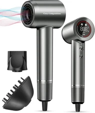 Ionic Blow Dryer High Speed Brushless Motor Diffusser and Nozzle 5 Temps 2 Speed