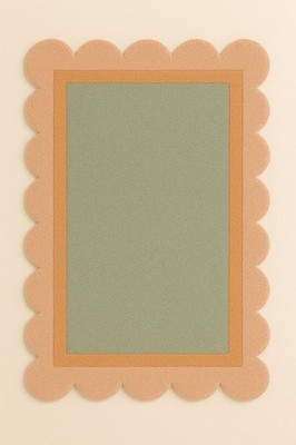 Hand-Tufted Scallop Edged Area Rug, Custom Rectangle Rug for Living Room,