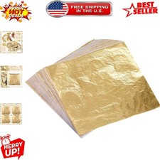 Lightweight Imitation Gold Foil Sheets - 100 Pcs, 5.5 x 5.5 Inches for Crafting