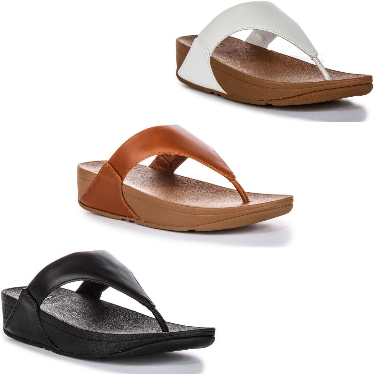 Fitflop Lulu Tan Leather Minimalist Women's Toe Post Sandals UK 3-8