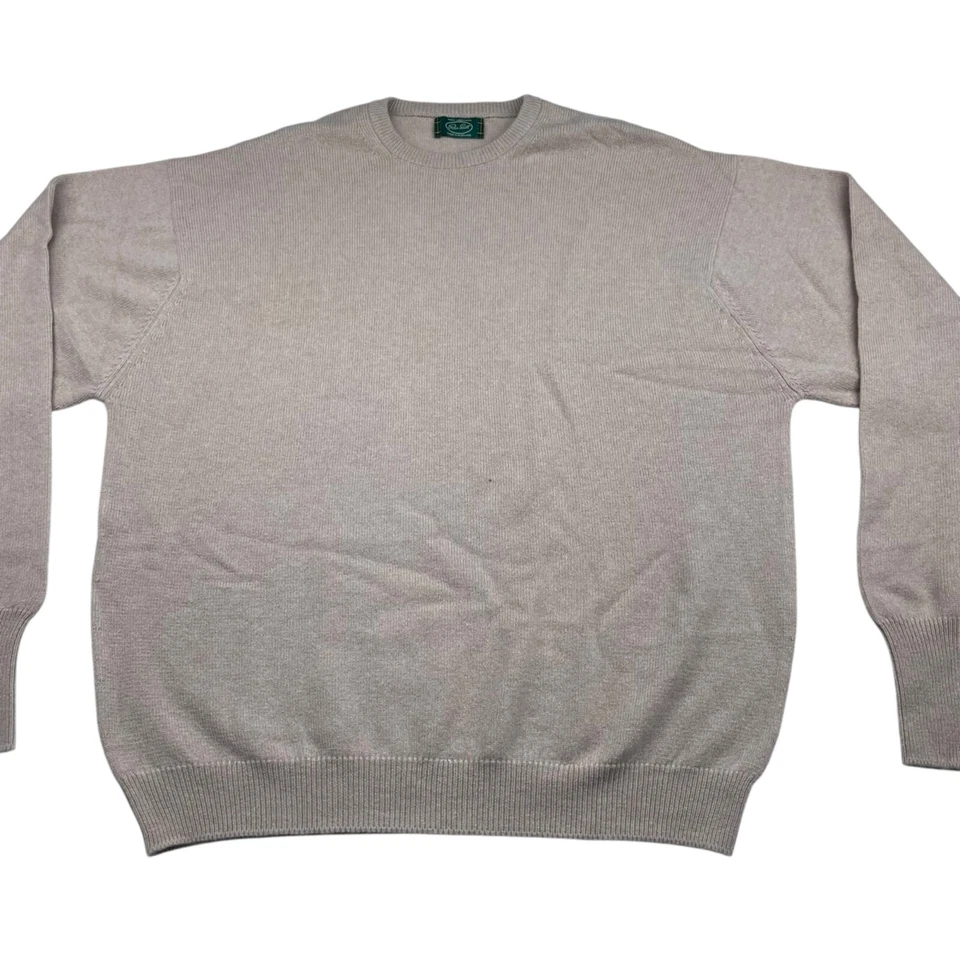 Peter Scott Herren 100% Lammwolle Rundhals Pullover Beige • Schottland • XL - Bild 2 von 4