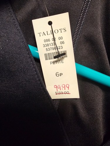 NWT Talbots Navy Blue Sleeveless V Neck Dress Ruffle Hem Work Size 6 Petite 6P - Picture 6 of 8