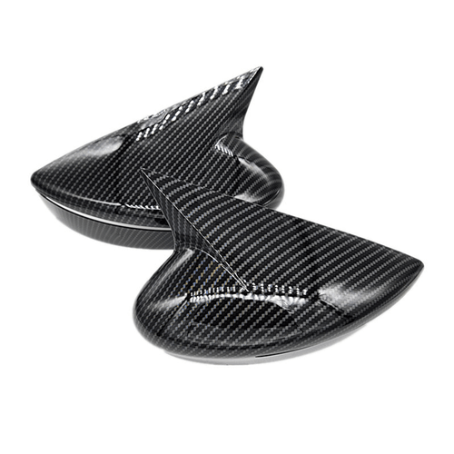 Carbon Fiber Ox Horn Rear View Mirror Cover Trim 2pcs For Nissan Kicks 2017-2024 - Picture 2 of 8
