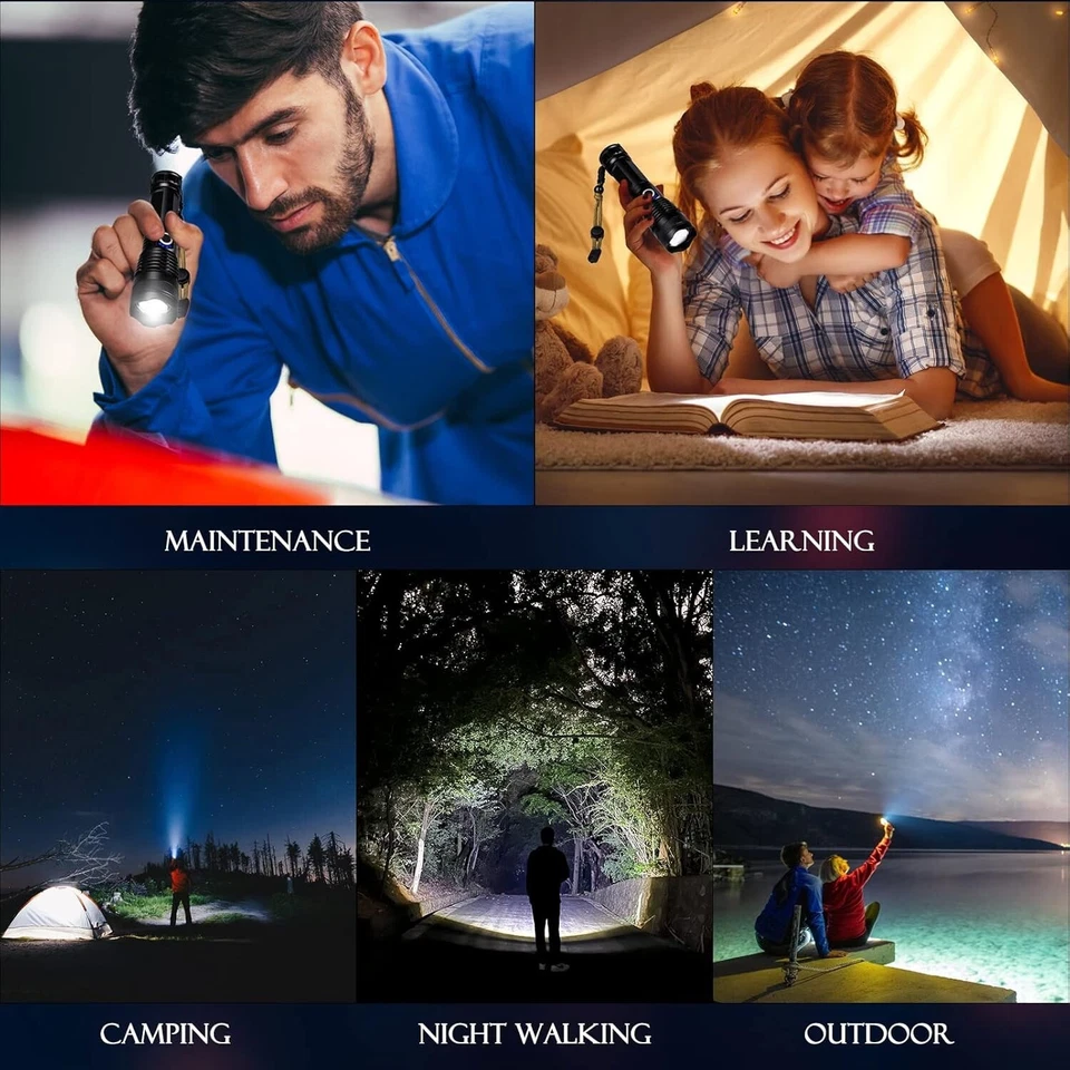 TORCIA LED CREE 11 W BIANCO GHIACCIO ZOOM TATTICA LED POTENTE PROIETTA LOGO SOS - Imagen 3 de 3