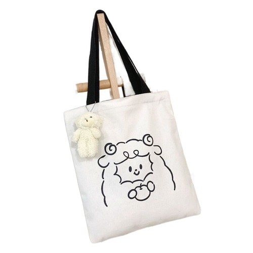 Large Capacity Canvas Bag Cute Print Tote Bags Fashion Shoulder Bag - Picture 3 of 10