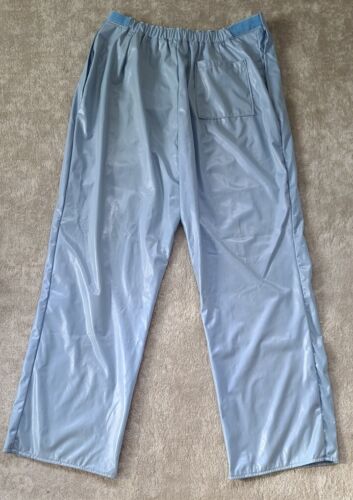 DISCO COOL IT baby blue WIND PANTS Shiney Leather Look Decade costume THEATER XL - Picture 2 of 6