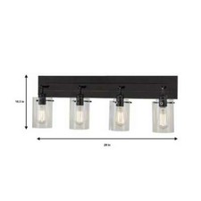 Hampton Bay Regan 29.1 in 4-light Espresso Vanity Light With Clear Glass Shades