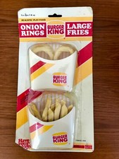 REALISTIC BURGER KING SET FRIES ONION  RINGS TIKES FUN FOOD   QUALITY   VTG NEW