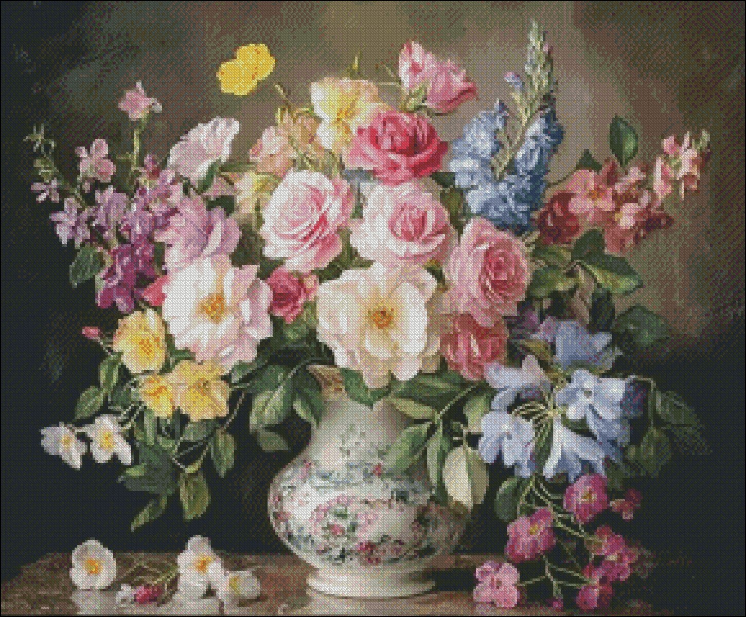 Spring Bouquet with Primrose - Counted Cross Stitch Kits Nee