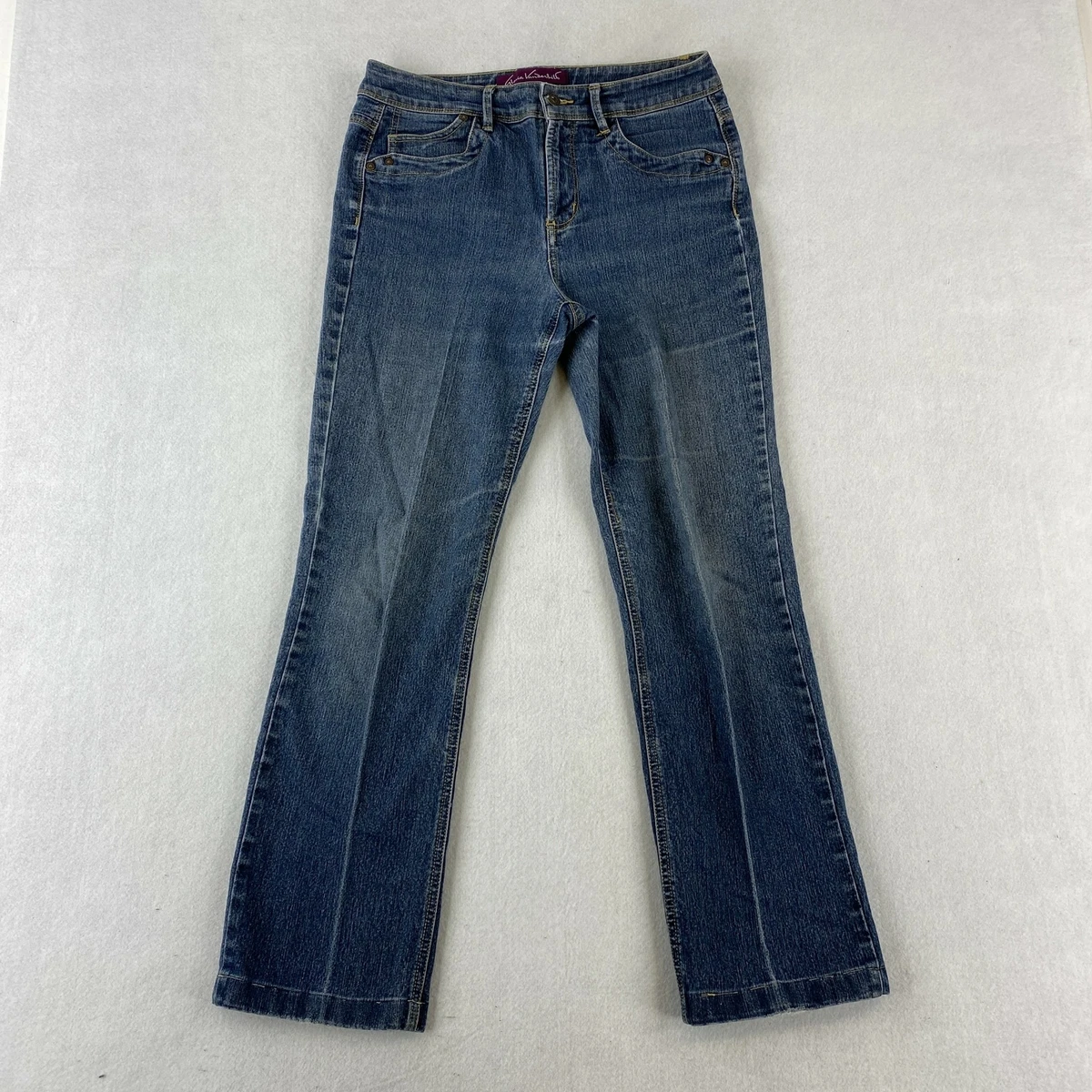 Gloria Vanderbilt Denim Jeans Women s 8 Blue Straight Mid Rise Flap Back Pockets