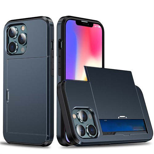 Anti-Drop Mobile Phone Case Slide Card Two-In-One Protective Cover for iPhone 13 - Afbeelding 29 van 32