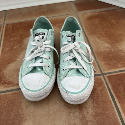 Converse Chucks All Star Size 3 Mermaid Fish Scales Shoes Sneakers Girls 372753F