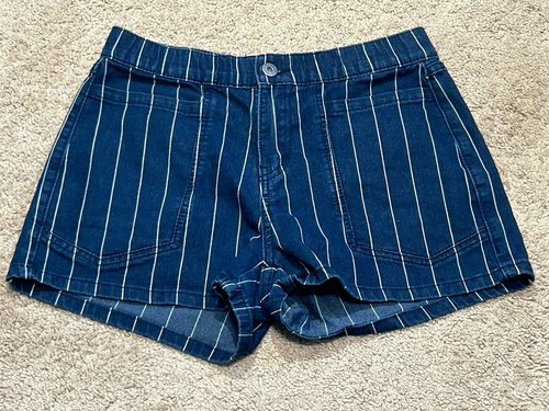 Unionbay Womens/Juniors Short Size 9 Blue Denim Striped Pockets Casual Comfort