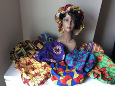 Cotton Ankara African Print reversible Bonnet