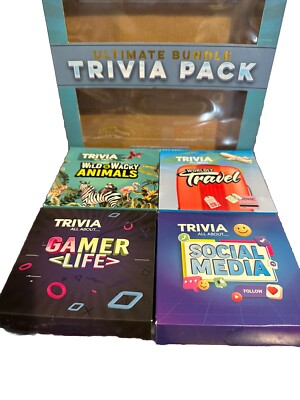 Ultimate Bundle 4 Pack Trivia-GAMER LIFE, SOCIAL MEDIA, ETC 160 Trivia cards 8+