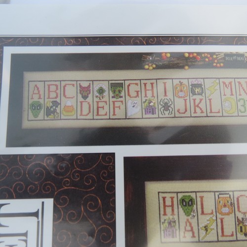 Hinzeit Mini Block HORIZONTAL HALLOWEEN Counted Cross Stitch Chart + 8 Charms - Picture 6 of 6