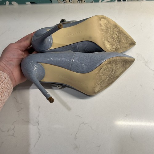 Zara Women Pointed Toe Pump Heels Blue Size 7.5 (38) Blue Stiletto - Picture 10 of 13