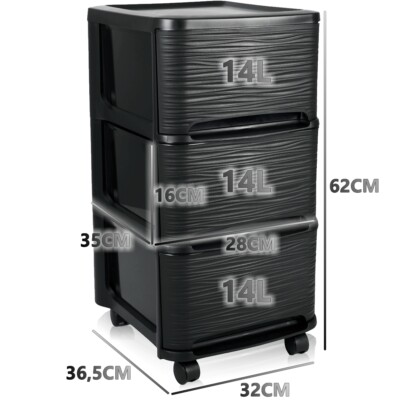 Qussse Schubladenschrank Mit 6 Fächern - Rollcontainer Kunststoff