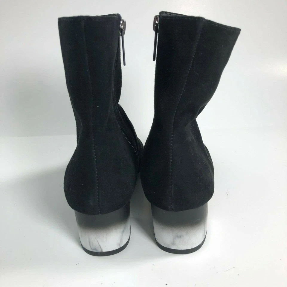 Botas de gamuza negras para mujer HALSTON botines con cremallera, talla 6M Foto 3 de 4
