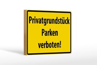 Holzschild Warnschild 18X12Cm PrivatgrundstüCk Parkverbot Deko Schild